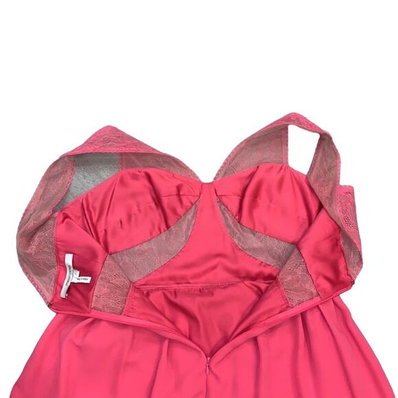 Max & Cleo Strapless Pink Mesh Cutout Mini Dress - Picture 10 of 12